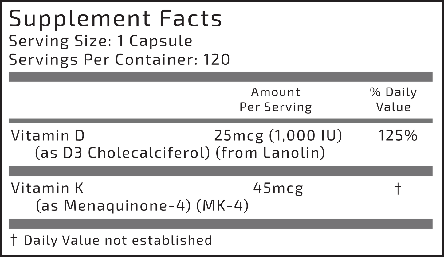 Vitamin D3 + K2